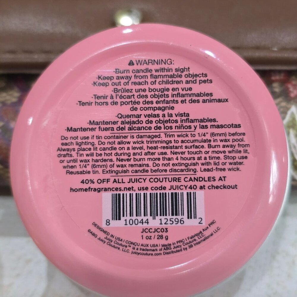 Juicy Couture ✦ Signature Print Wallet ✦ Pink & Gold Accents w/ Bonus Candles - Picture 12 of 13
